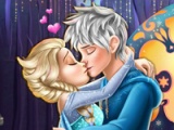 Elsa kissing Jack Frost