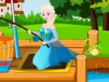 Elsa learn fishing