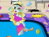 flash игра Monster High swimming pool cleaning