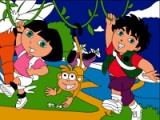 flash игра Dora & Diego. Online coloring page