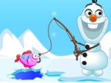 flash игра Frozen Olaf. Fishing time