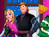 flash игра Anna and Kristoff. Xmas cleaning